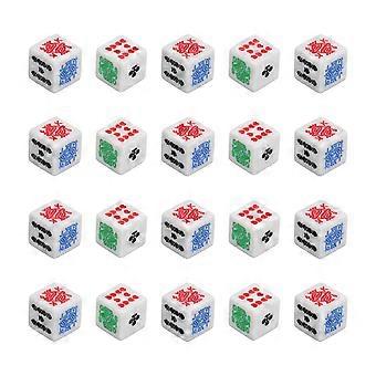 Lotto di 20 ds di poker 6 facce in acrilico, semifreddi per i giochi di poker, les ftes d'anniversaire