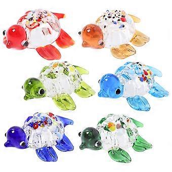 6pcs Glas Schildkröte Handwerk Schildkröte Tier Figuren Winzige Meeresschildkröte Figur Desktop Dekor