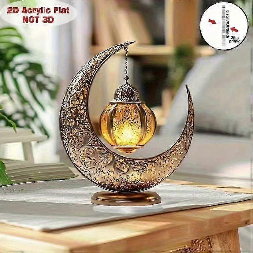 Multifunctional Acrylic Decor with Mosque Pattern, 2D Flat Ornament for Dining & Workspace 26-27