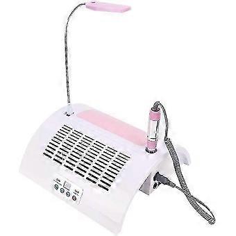 Nail Art 4-in-1 Machine: Manicure Lamp, Dust Collector, 25000 RPM Polishing Drill, Hand Rest Cushion, 60W, Low Noise, Perfect for Nail Care