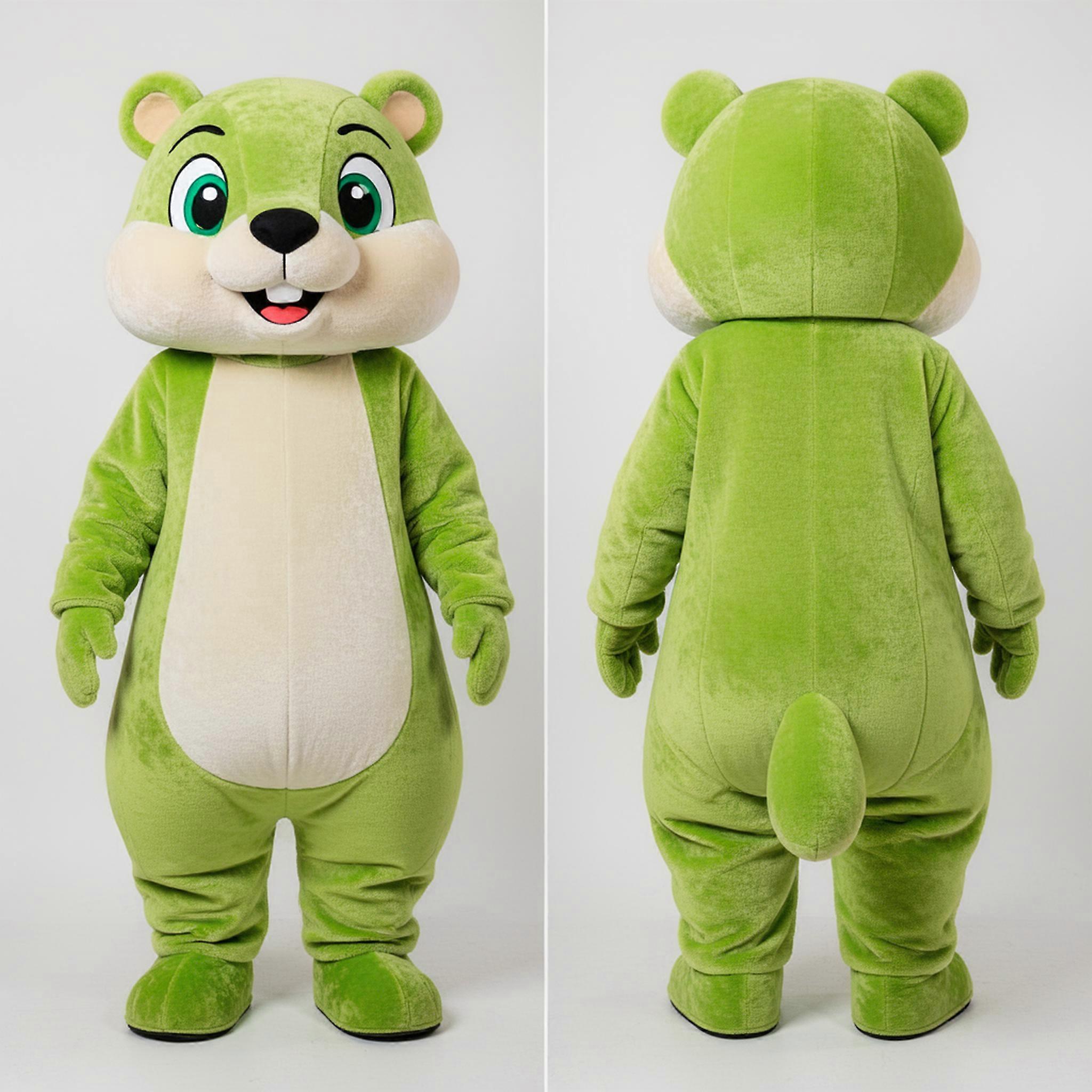 MASTICOT Lime Green Rounded Marmot Mascot