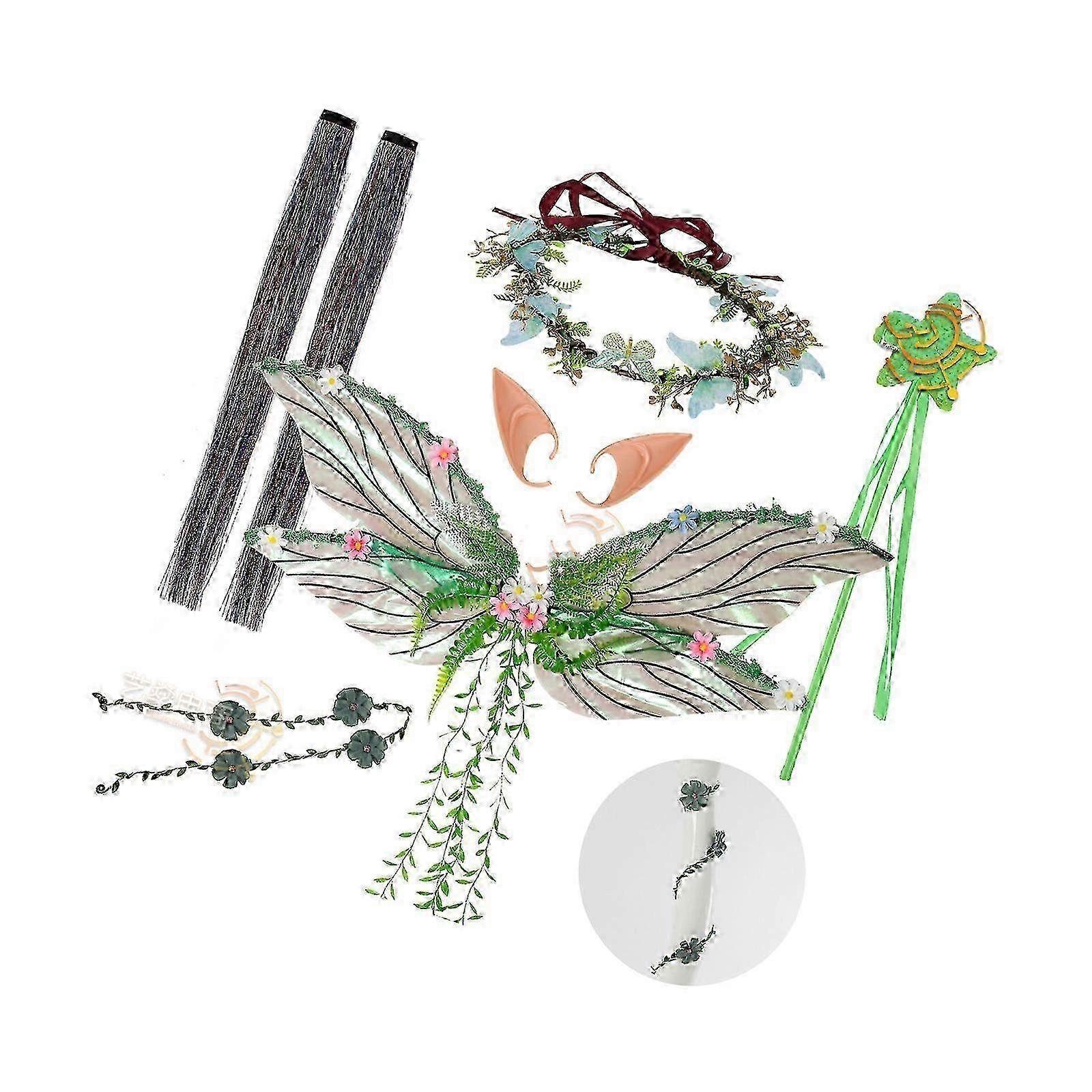 Adjustable Lightweight Mesh Elf Wings compatible with Halloween & Festivals