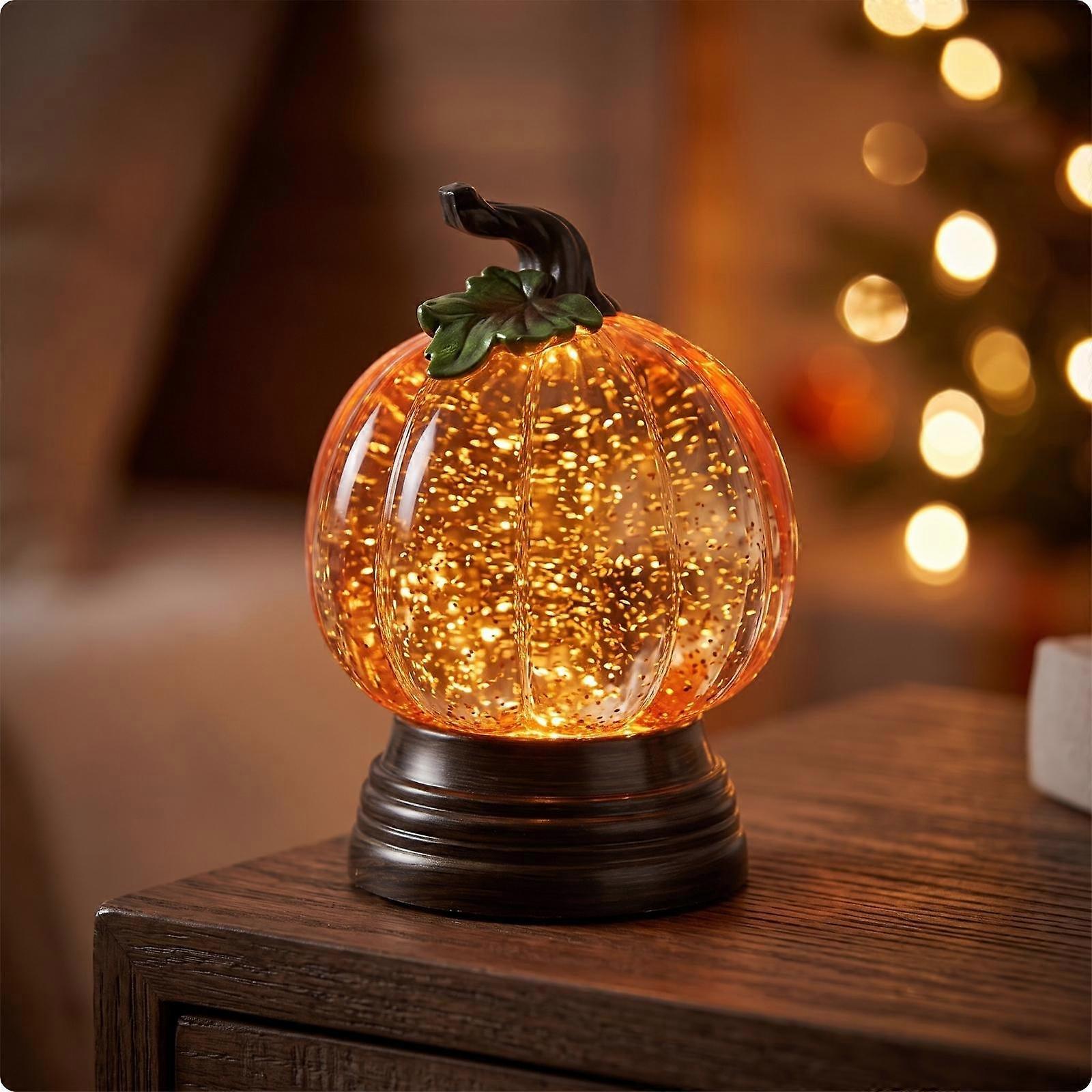 Resin Pumpkin Light Glittery Sparkling for Entryway