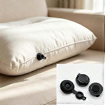 Uppblåsbara ventiler för sovdyna och krockkuddar, TPU-luftventiler med fällbart lock, 10-pack för campare, svart