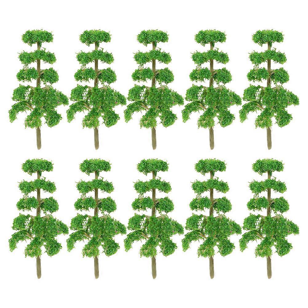 Ensemble de 10 arbres miniatures en plastique vert pour la décoration