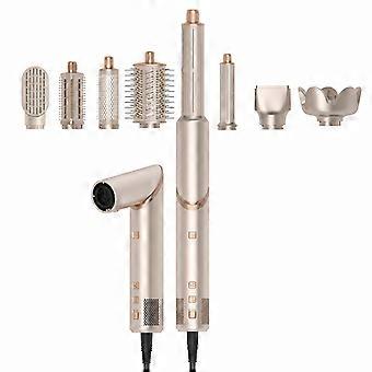 Asciugacapelli ionico 8 in 1, arricciacapelli multifunzione e asciugacapelli ad alta velocità, pieghevole, oro, 220V EU-QL