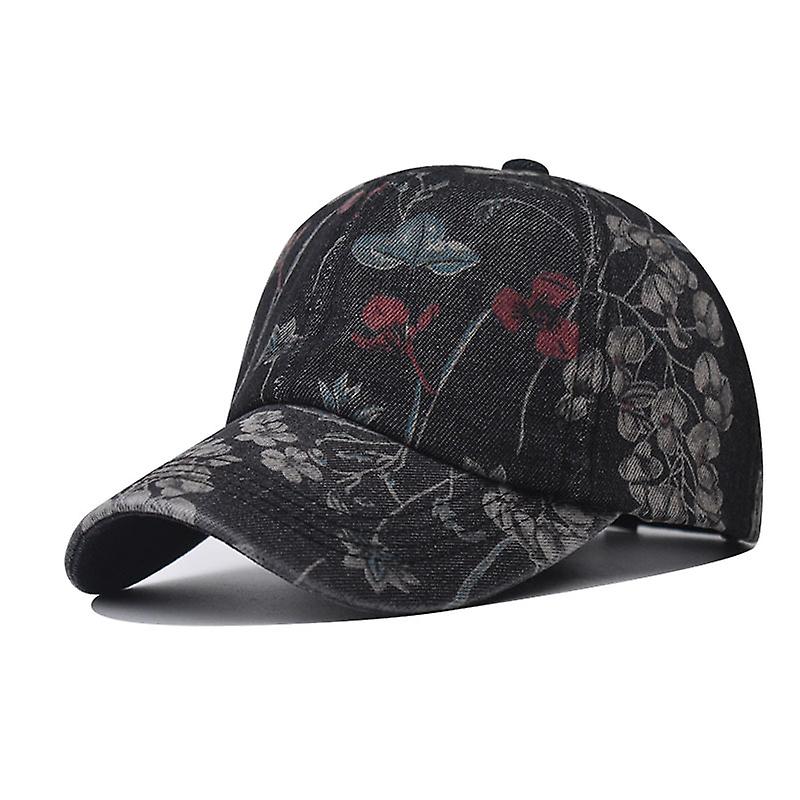 Duck Tongue Hat Printed Denim Baseball Cap
