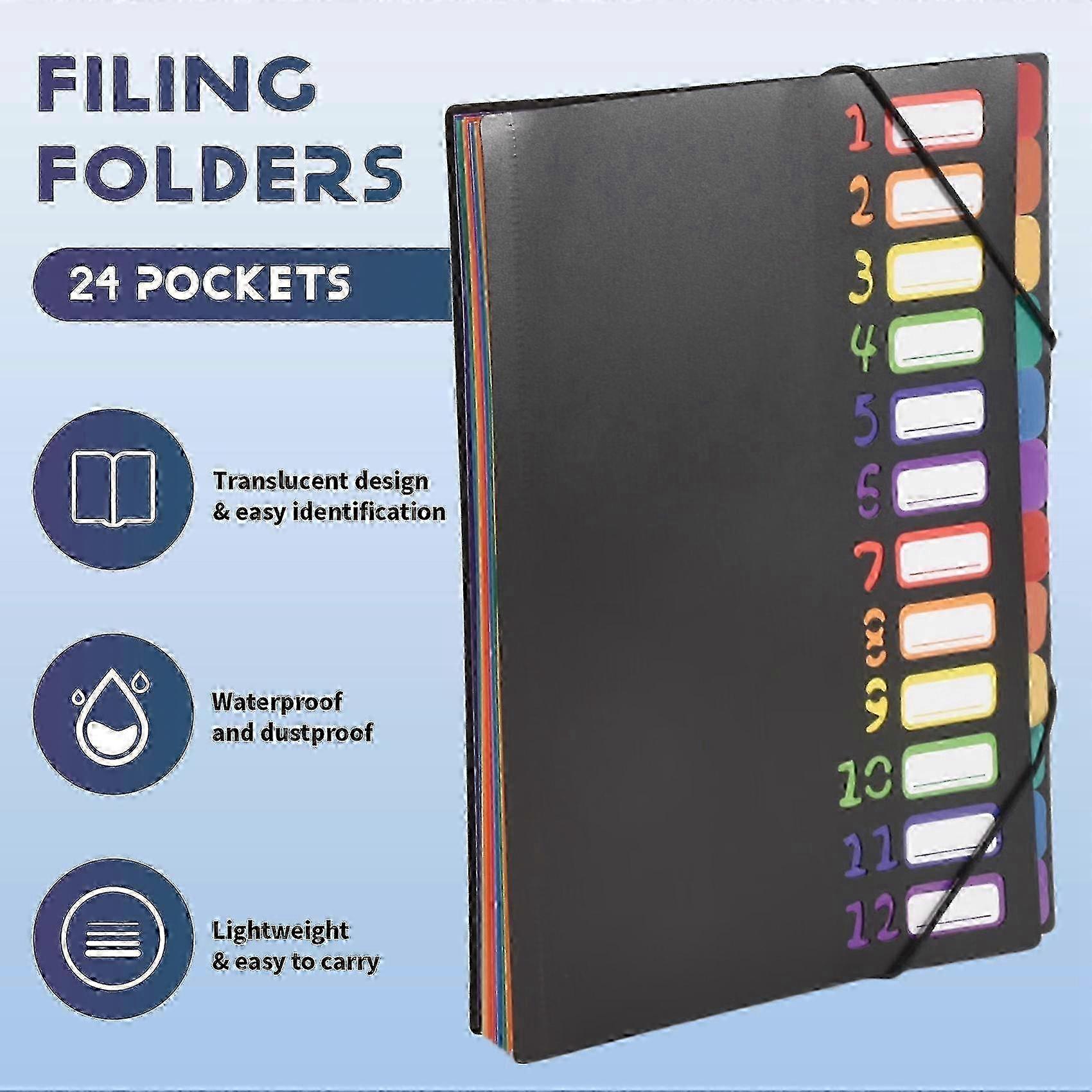 24-Pocket Expanding File Folder
