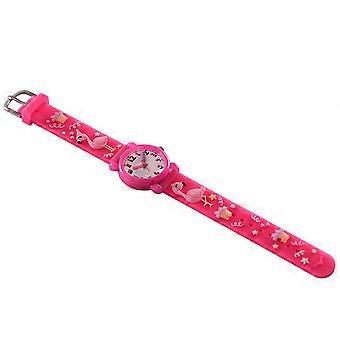 Children Cartoon Watch 1Pcs Waterproof Wristwatch Featuring Flamingo Design