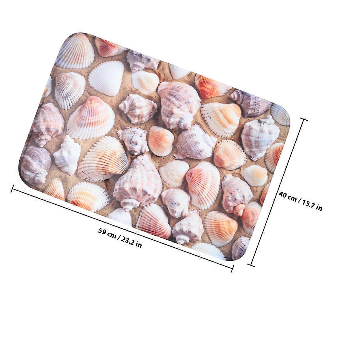 Bathroom Floor Pad Non-Slip Foot Mats with Shell Pattern Design