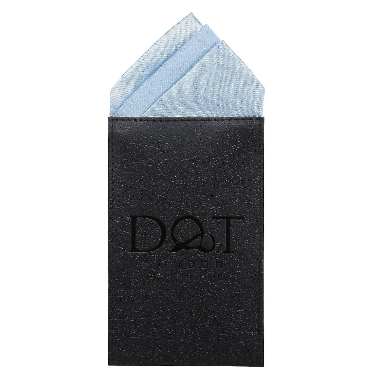 Dusty Blue Plain Satin Pre-Folded Pocket Square One Peak