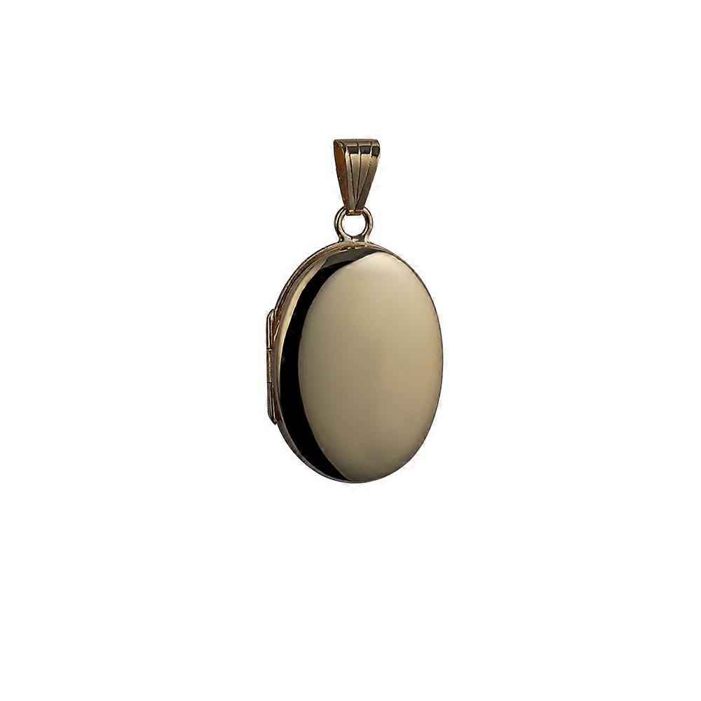 9ct Gold 27x20mm plain oval Locket