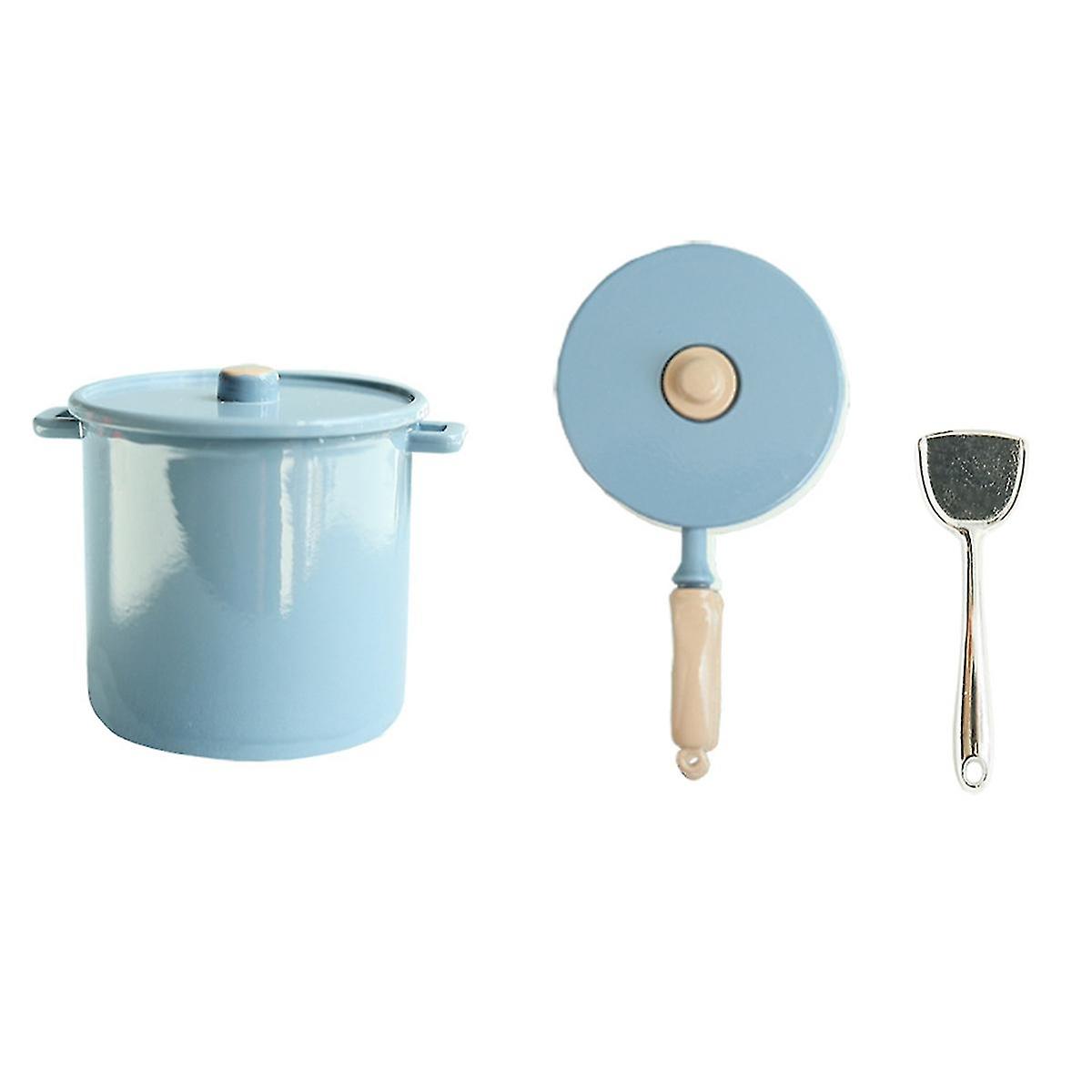1:6 Kit Utensils Ing Ware Mini Pot Boiler Pan Doll Kit Accessories, E