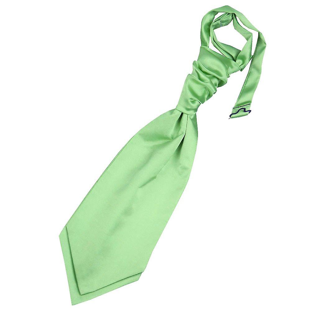 Lime Green Plain Satin Pre-Tied Wedding Cravat for Boys