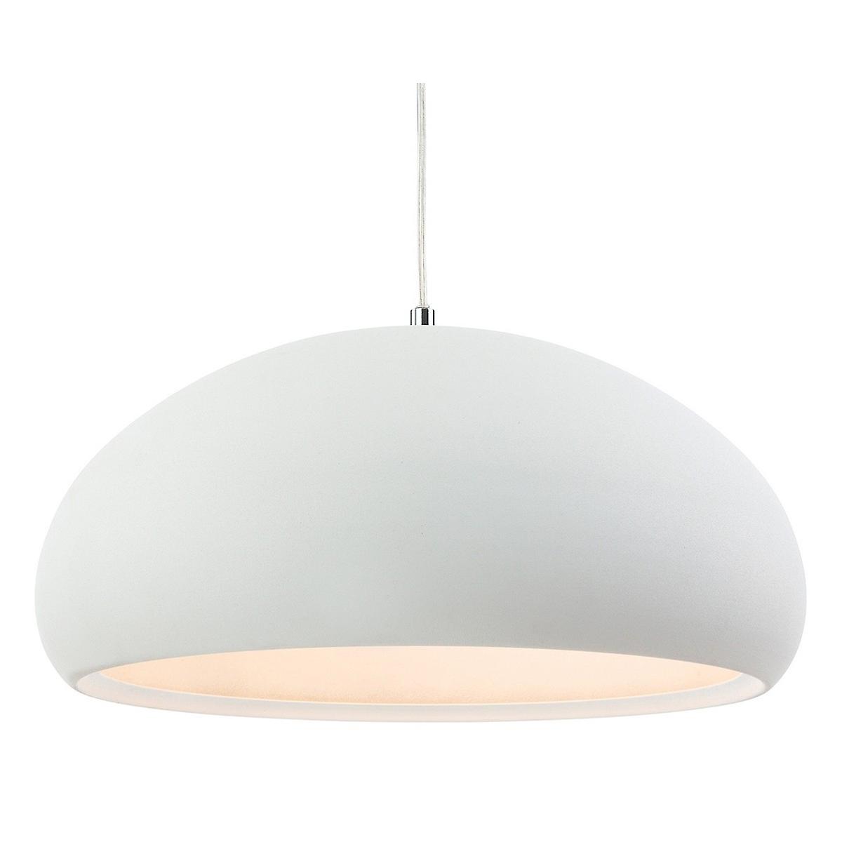Firstlight Costa - 1 Light Dome Ceiling Pendant Rough Sand White, E27