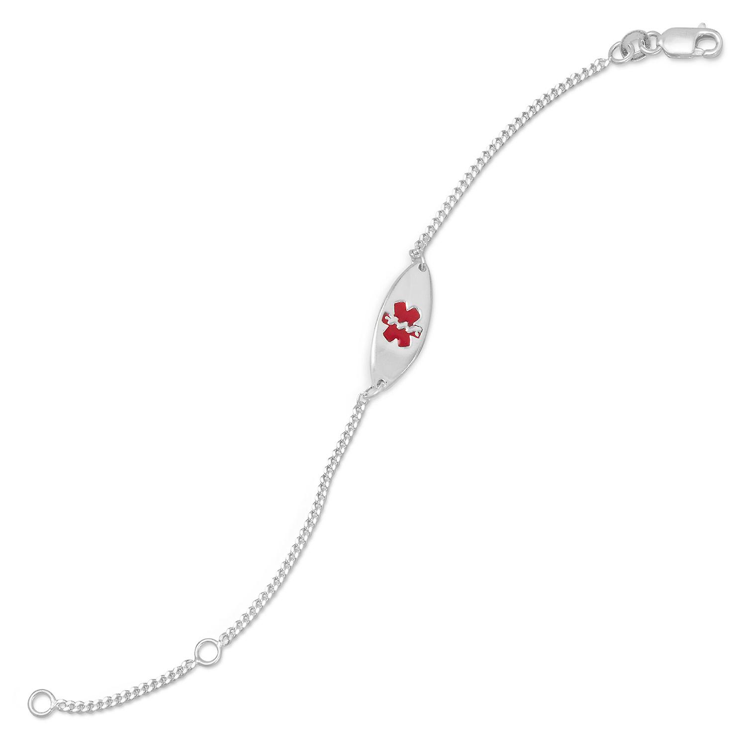 925スターリングシルバー5インチ+ 1インチエクステンションメディカルアラートIDブレスレット識別-女性用ブレスレット