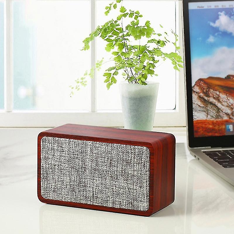 Q2 Dubbele Luidspreker Houten Bluetooth Speaker (rood)