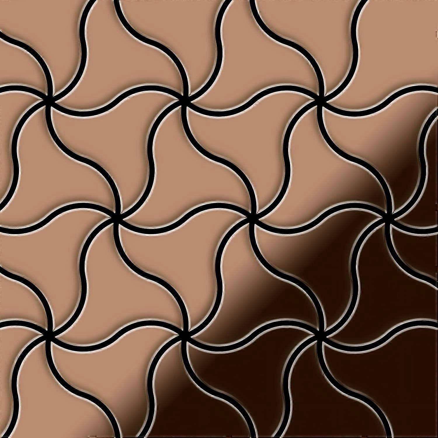 Mosaik Fliese massiv Metall Kupfer gewalzt in kupfer 1,6mm stark ALLOY Ninja-CM Designed by Karim Rashid 0,67 m2