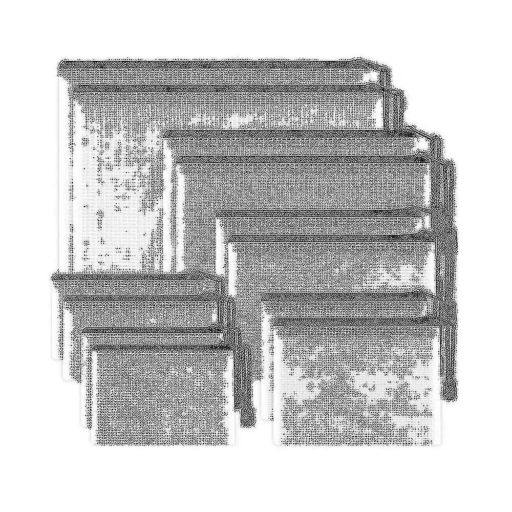 12pcs File Organizer, Plastic Mesh Zipper Bag, Multifunctional Waterproof Folder, ,multiple Sizes