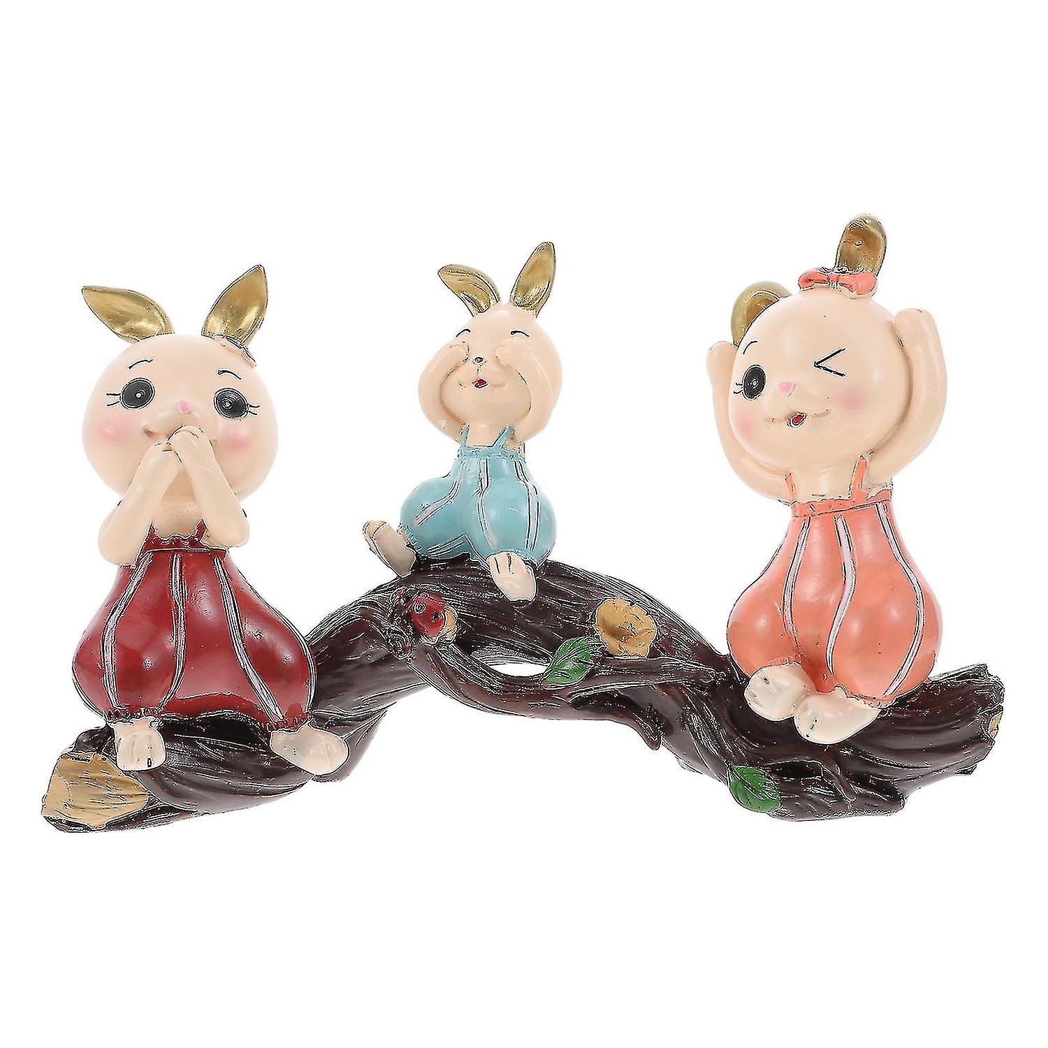 1 Set Easter Rabbit Adorn Party Desktop Ornament Rabbit Home Rabbit Decoration
