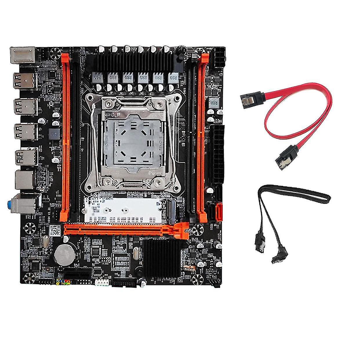 X99h(x99) Pc Motherboard Kit+2xsata Cable Lga2011-v3 Ddr3x4 Ecc Server Ram Slot M.2 Nvme Pci-e X16