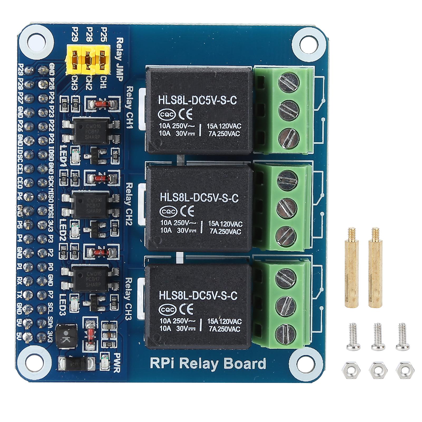 3Way Relay Module Expansion Module Fit for Raspberry Pi a b 2b 3b 4B(3Way Relay Module )