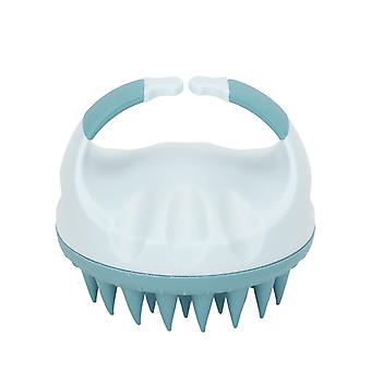Brosse de massage capillaire manuelle en silicone souple et étanche pour le nettoyage du cuir chevelu, shampoing antipelliculaire, vert