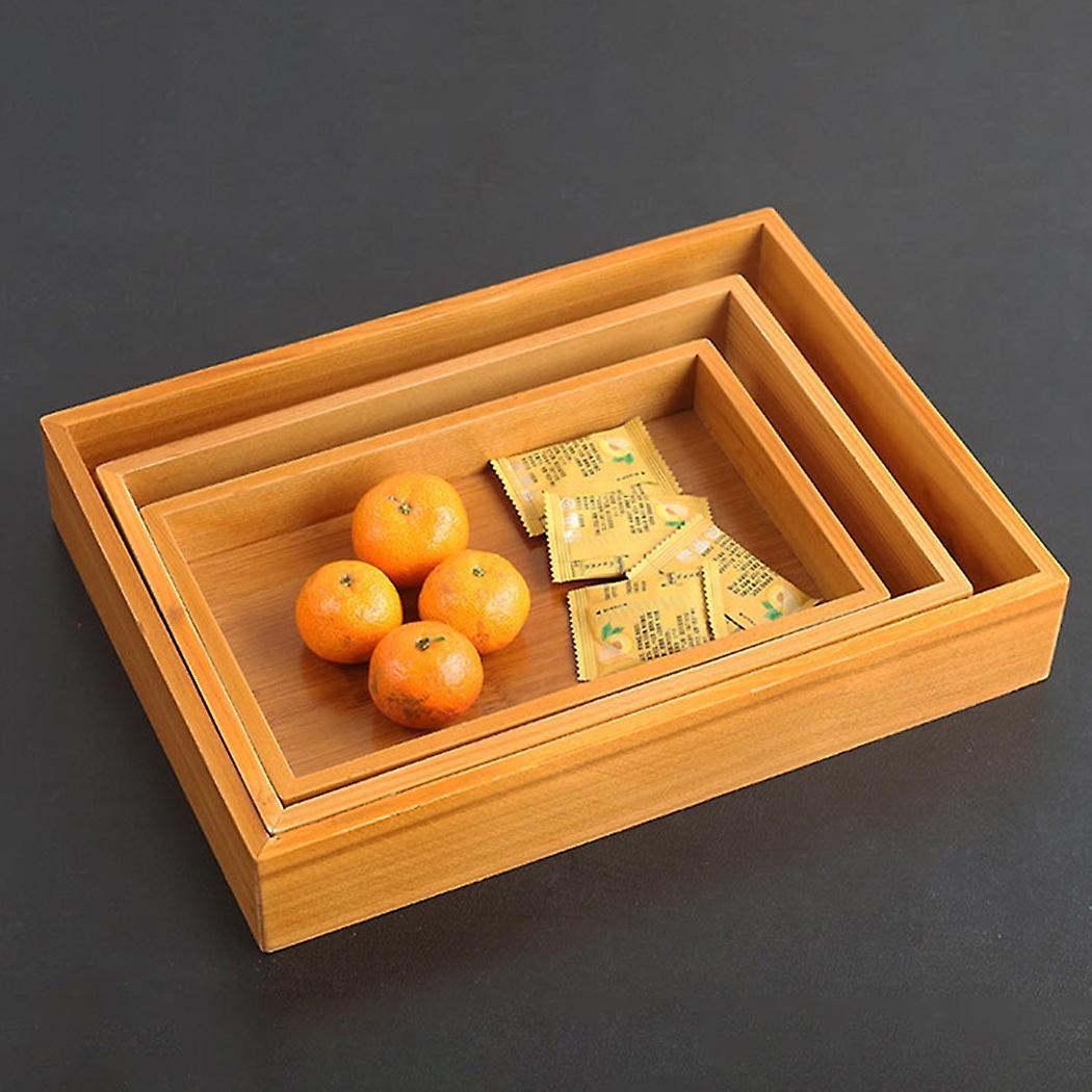 Wooden Tea Set Tray Rectangular Japanese Style Bamboo Tea Tray Solid Wooden