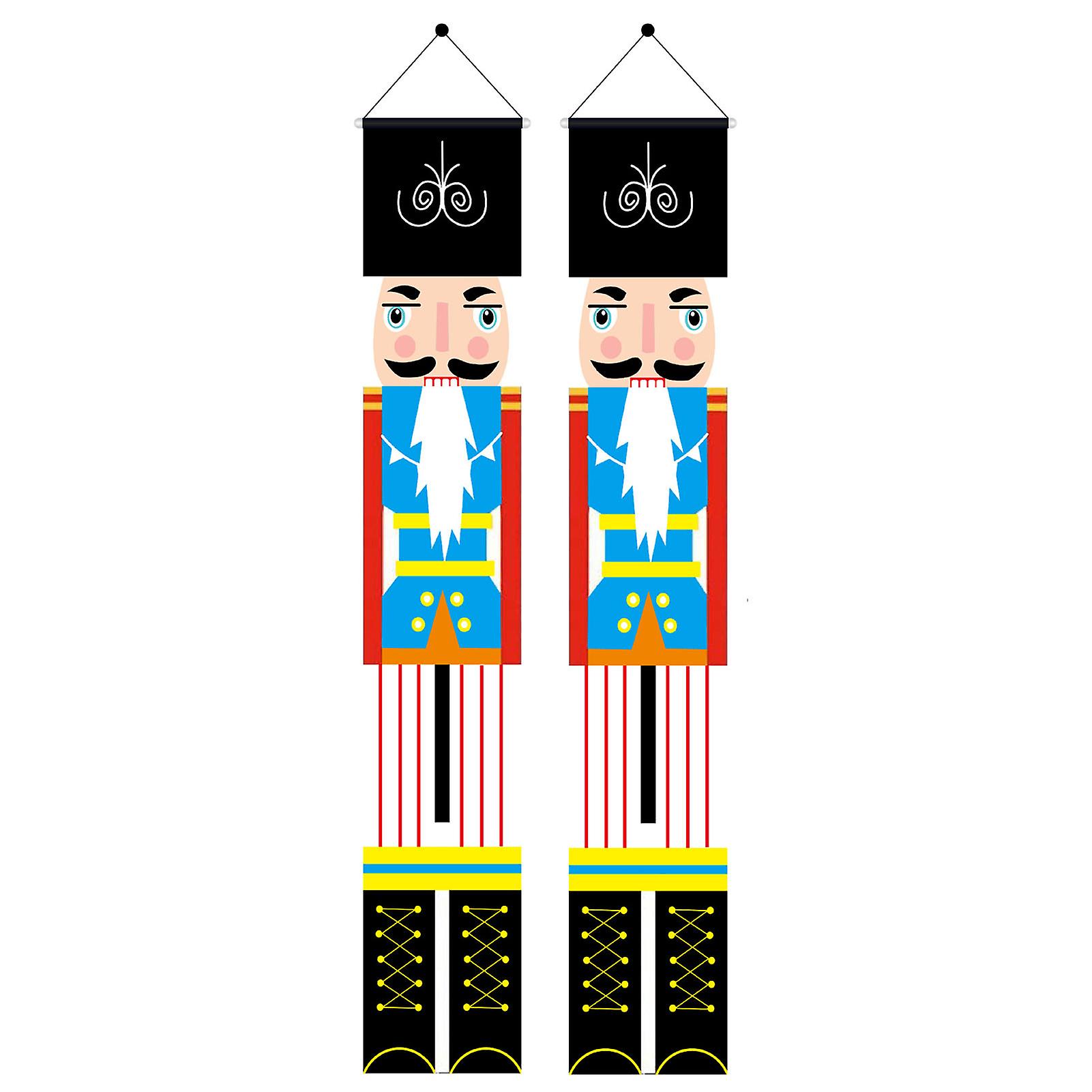 Nutcracker Couplet Decoration Christmas Holiday Nutcracker Christmas Hanging Decors For Wall Front Door Yard Garage