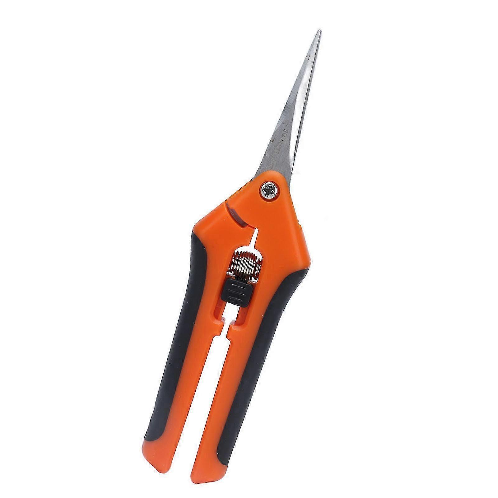 Garden Shears 6.5in Spring Load Reduce Fatigue Comfortable Grip Safe Secure Garden ScissorsOrange