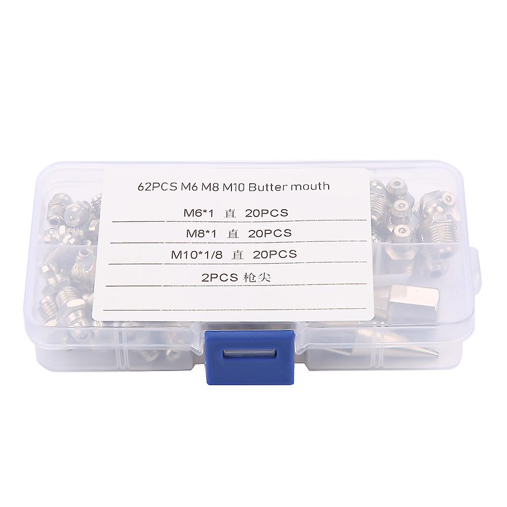 Replacement metal grease fitting set for mechanical lubrication