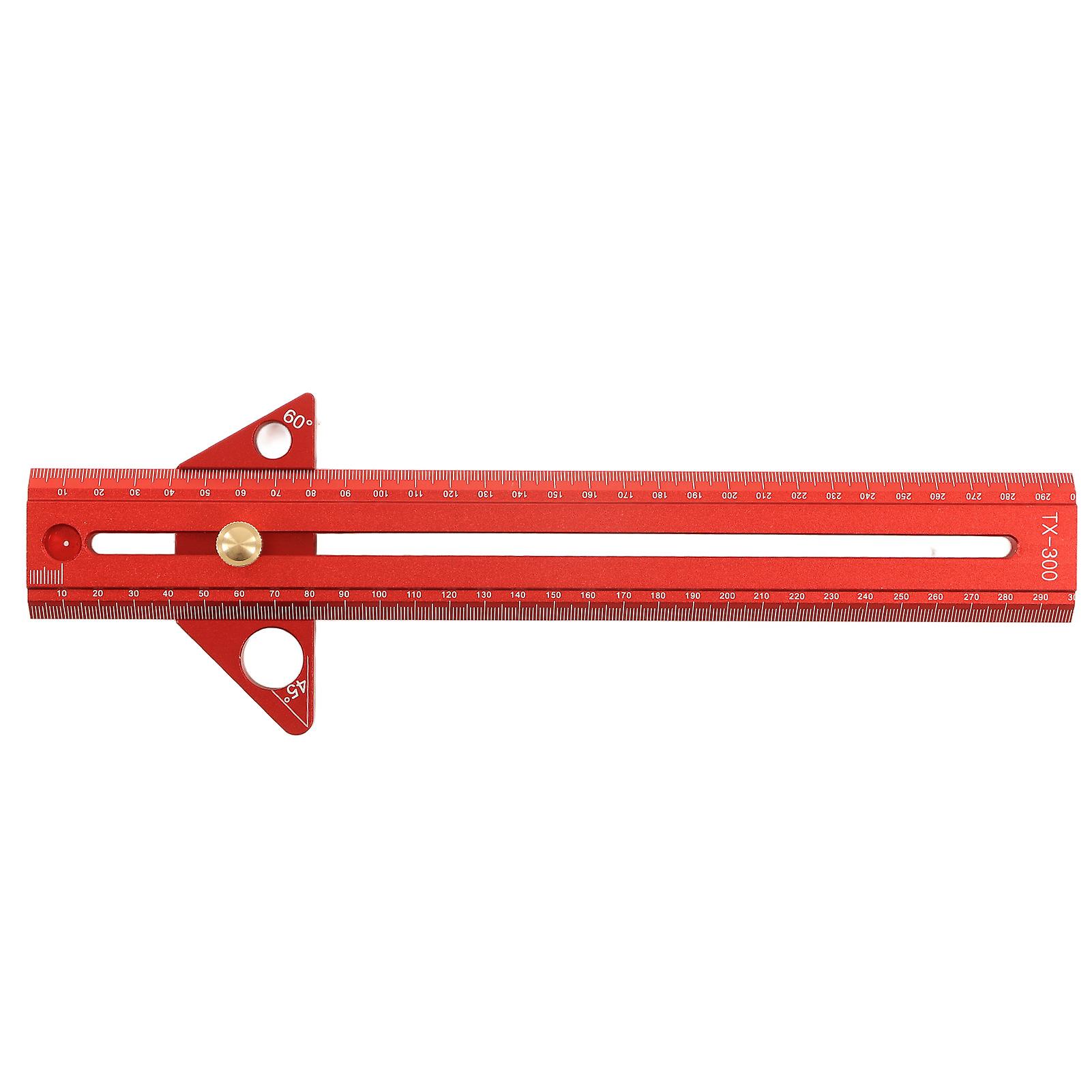 MechKit Multifunctional Ruler 12in T Ruler, Stainless Steel Marking Ruler with Black Powder Coating, Multifunctional Woodworking Tool, Linear
