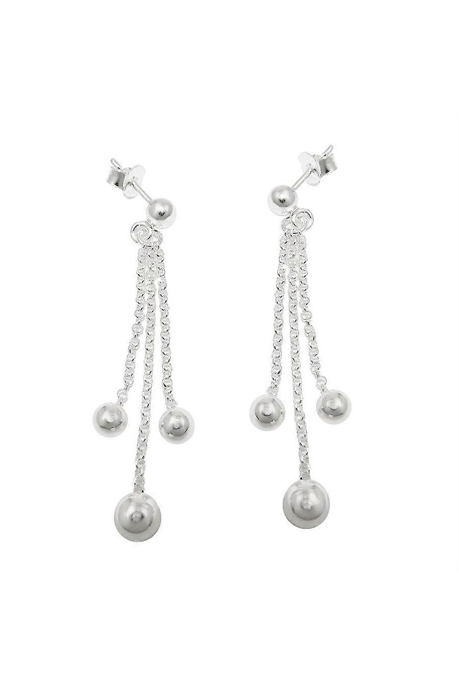 Earring 3 Chains With Balls Silver 925 - Gl93555