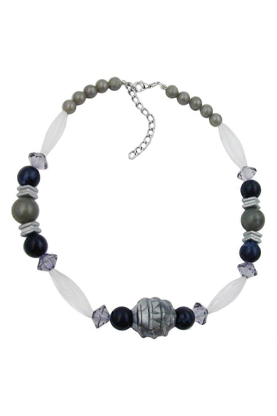 Necklace Silver-grey/ Black/ Transparent Beads - Gl01913