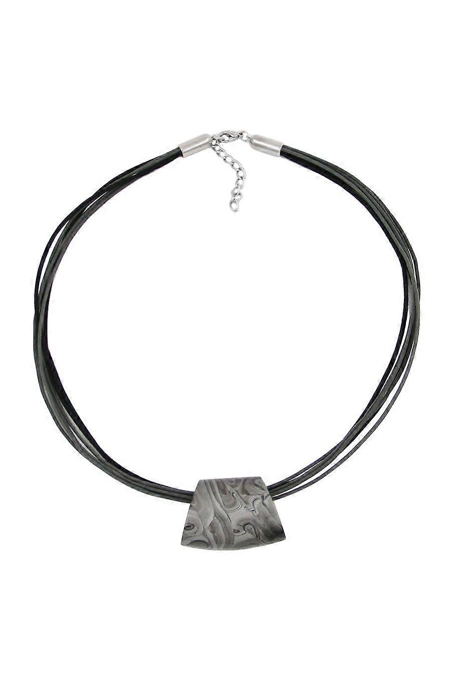 Necklace Trapezium Grey-black 50cm - Gl07510