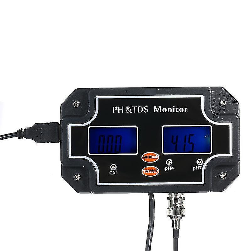 2 In 1 Wasserqualitätstester Ph / tds Meter Wasserdichtes Doppeldisplay-Tester Schwarz EU-Stecker Ph / tds-2683