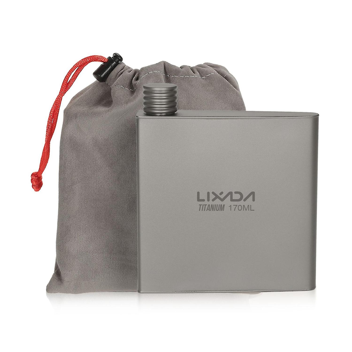 Lixada Titanium Wine Flask 170ml Lightweight Outdoor Portable Alcohol Drink Bottle Pot for Travel Ca