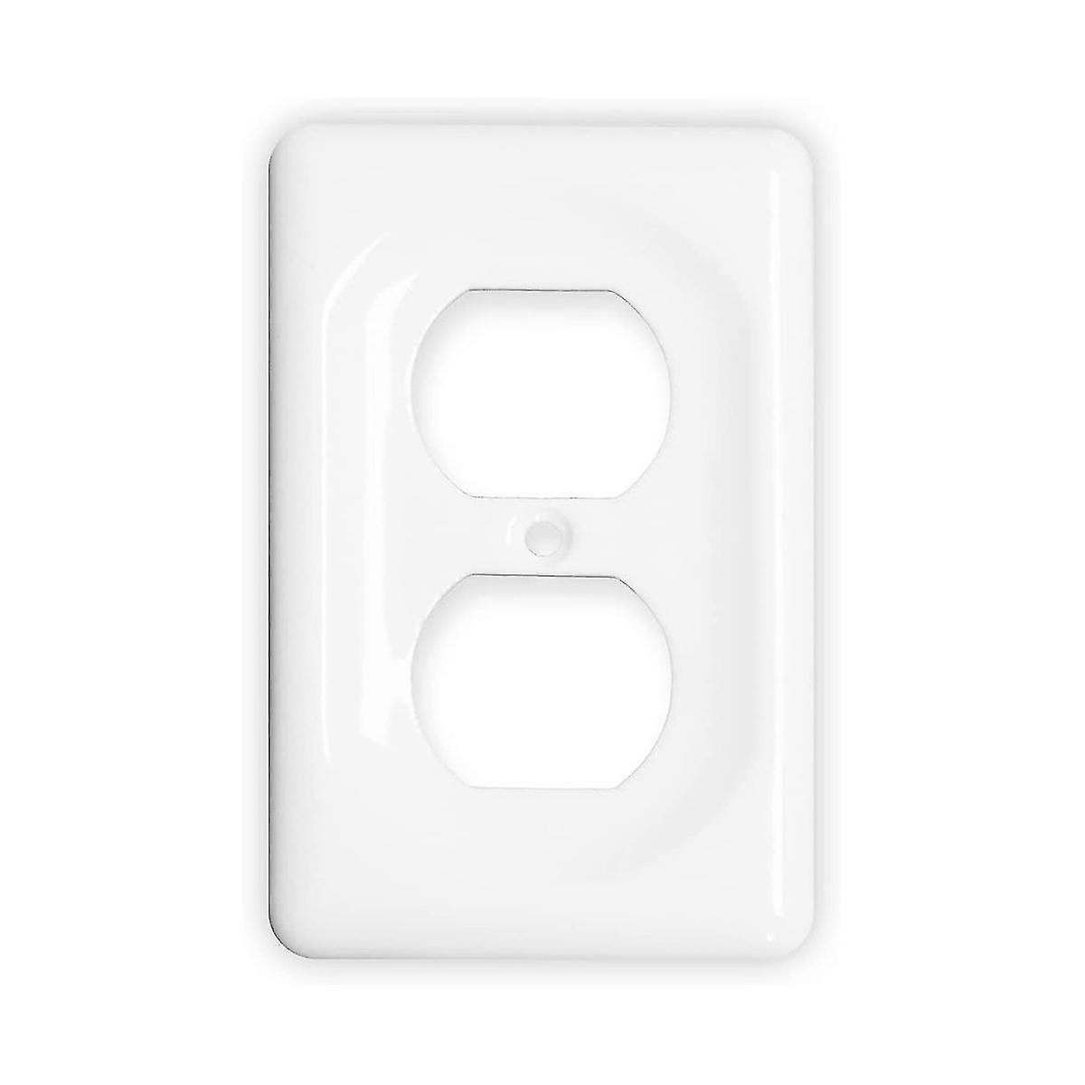 2pack Plaques d’interrupteur en céramique Couvercles de sortie Couvercle de plaque d’interrupteur Blanc (simple duplex)