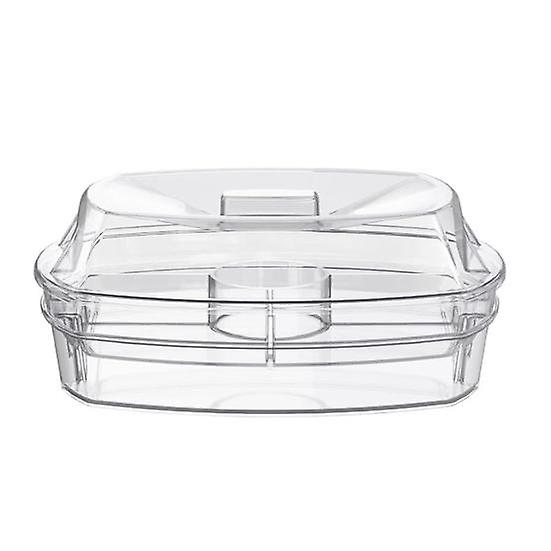3-Layer Serving Tray with Lid Ice Chilled Party Platters Clear Banquet Tray Set Appetizer Serving Tray for Food Fruits Weddings Indoor Outdoor