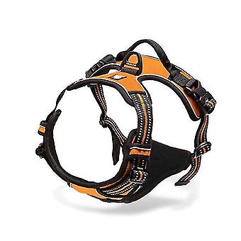 Kein Zug gepolstertes Haustier-Hundegeschirr Reflektierende Nylon-Range-Weste für Hunde Verstellbarer Gurt (orange)