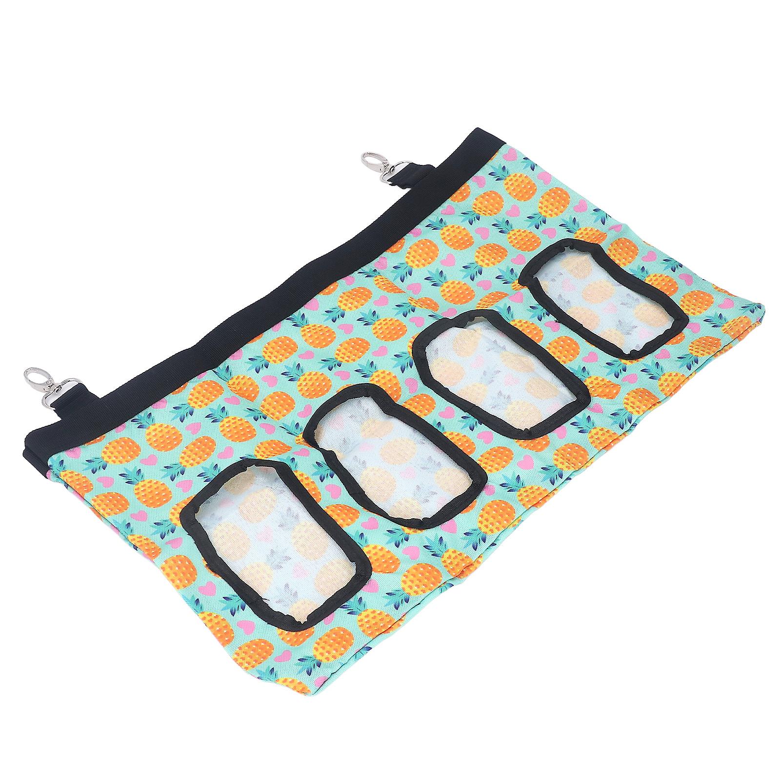 Hay Feeder Rabbit Feeding Bag Guinea Pig Food Bag Small Animal Hanging Holder Bag 4 Holes Bag Pineapple