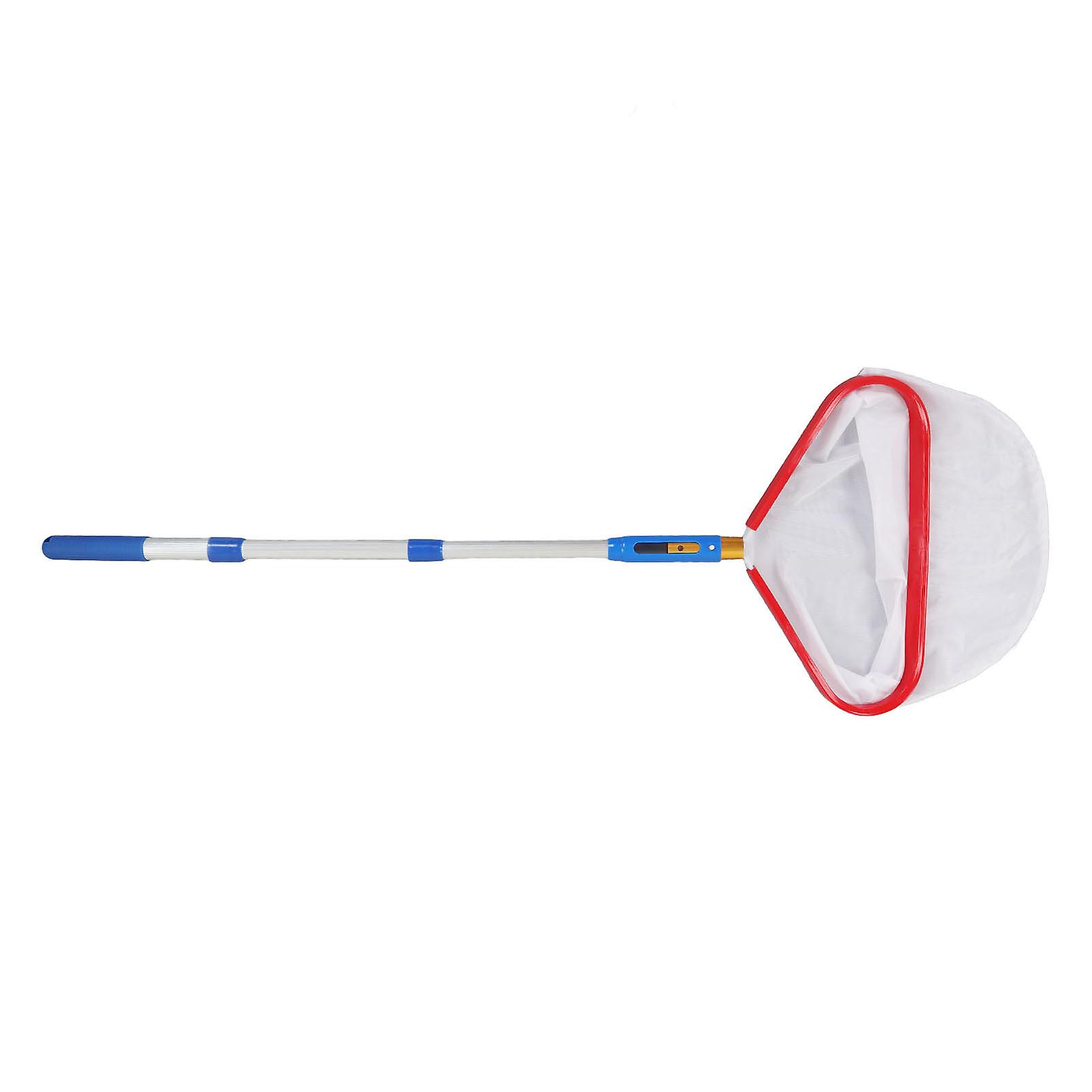 Pool Skimmer Net Aluminum Alloy Frame Professional Swimming Pool Leaf Skimmer Cleaning Net With Telescoping Rod