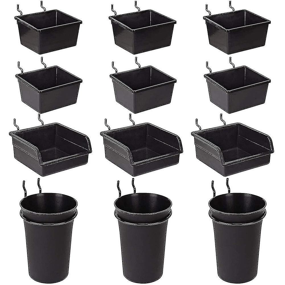 Pegboard Bins Peg Board Cups With Hooks & Loops 12 Pack,assortment Organizer Accessory,tools Storag
