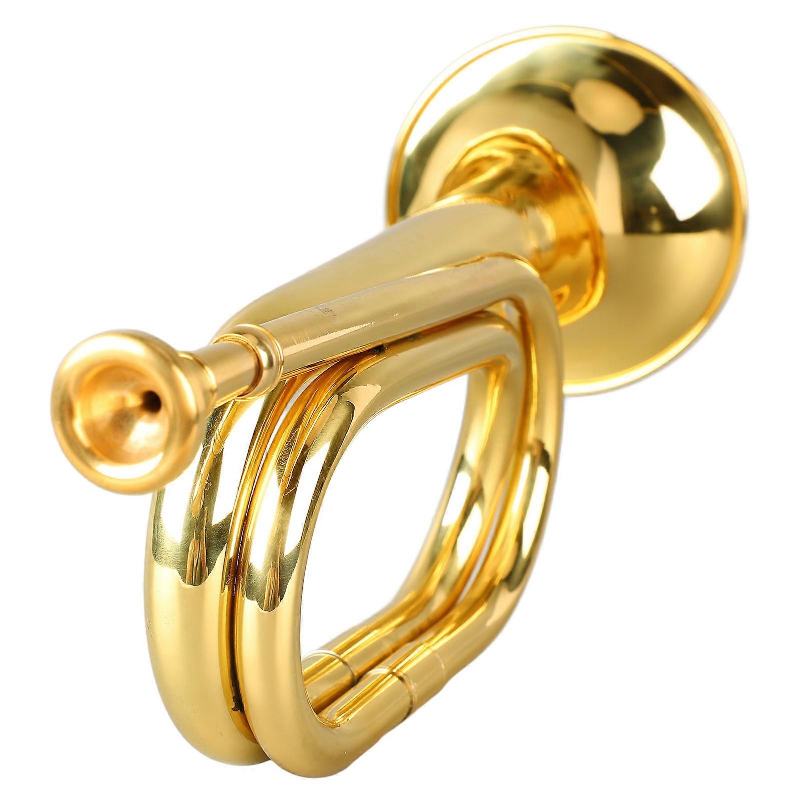 Trompete de Estilo Militar C Key Brass Fácil de Tocar Trompete com Bocal para Iniciantes Presente Ouro