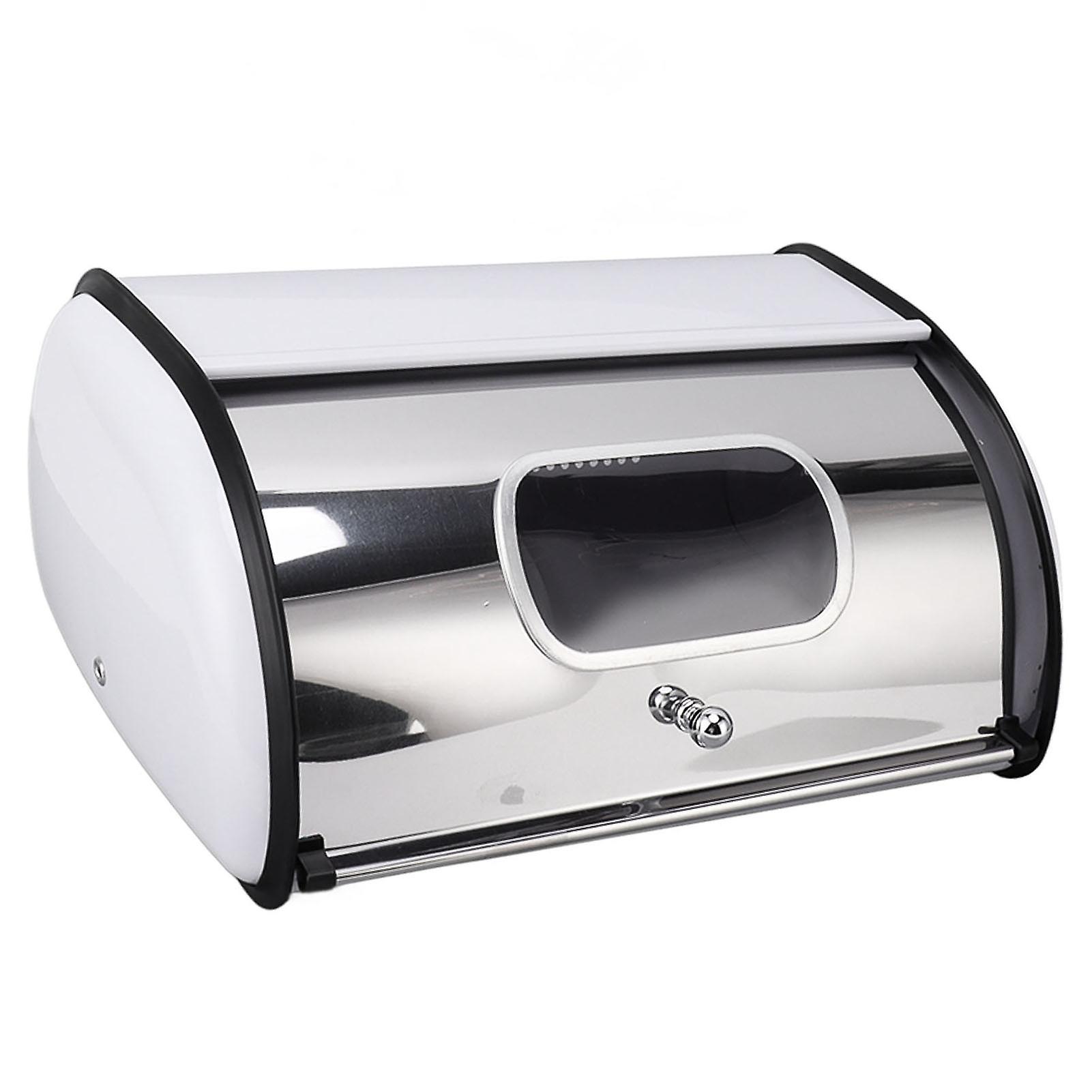 Bread Bin Bread Box Bread Holder Storage Container With Small Window for Kitchen Countertop White 