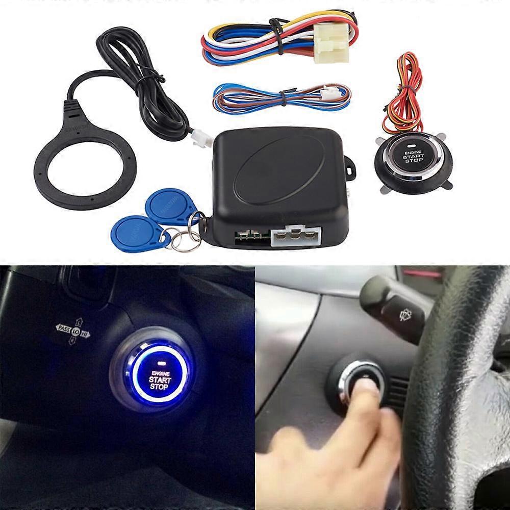 less Car Key Systems Key blade Entry Engine Start Alarm System  Engine Push Start Button Anti-theft System Push Button Engine with Hidden Lock