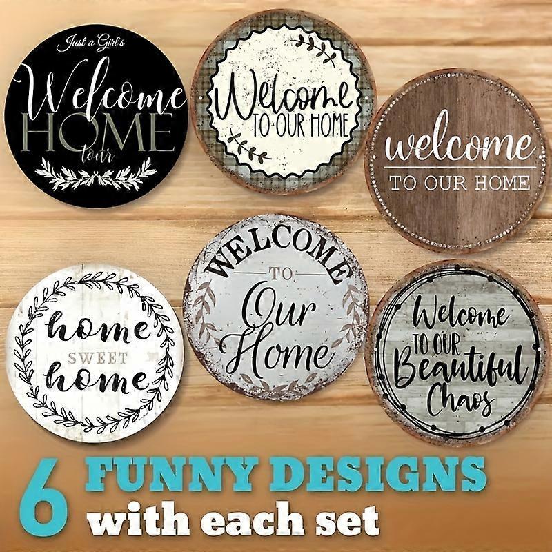 "ユニーク" 6ピースコージーホーム木製コースターセット - コーヒー&ティーカップ用の耐熱性、装飾的なドリンクマット - アフタヌーンティーに最適、テーマ別パルティ