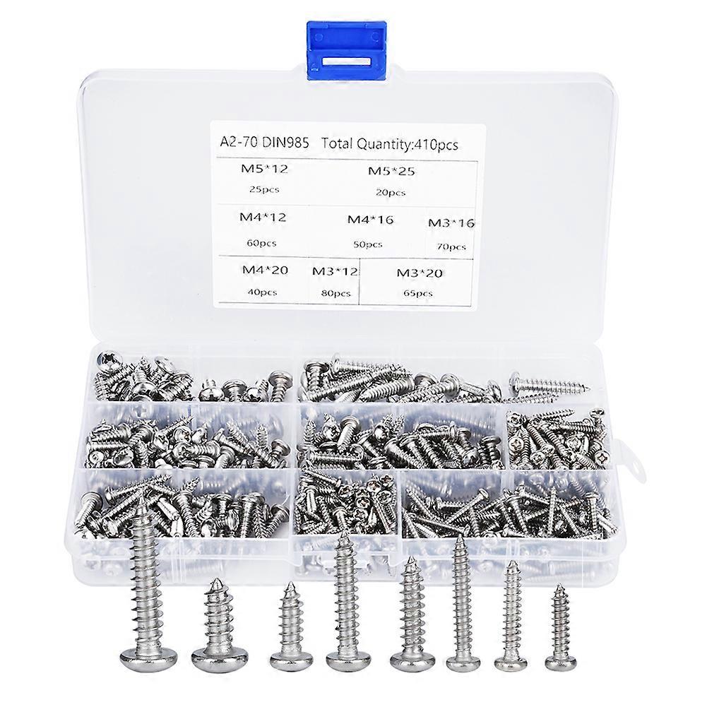 410pcs Self Tapping Screw Hardware Mixed Set Mini Power Tool Accessory Round Head M3 / M4 / M5