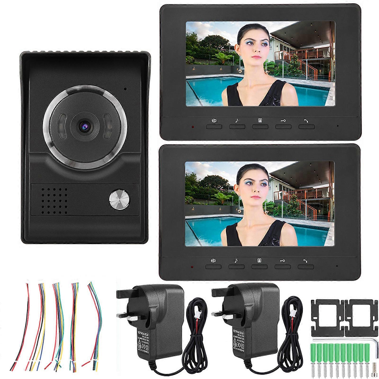 Video Intercom Voice Doorbells Two Way Talk Home Doorbell Intercom Kit110240v(uk Plug)