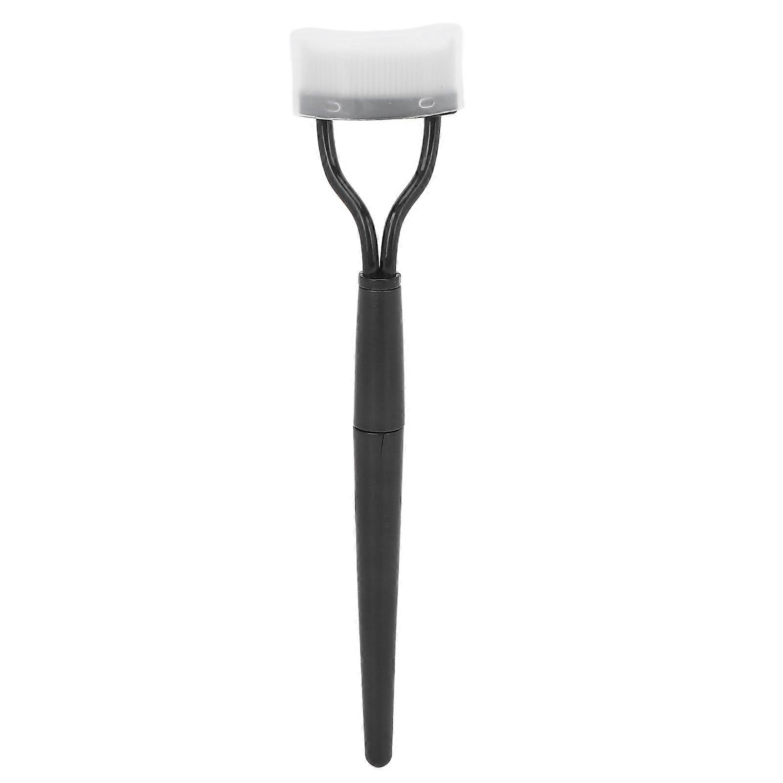 Eyelash Comb Folding Reusable Stainless Steel Eyelash Separator With Cover Cosmetic Tool Black